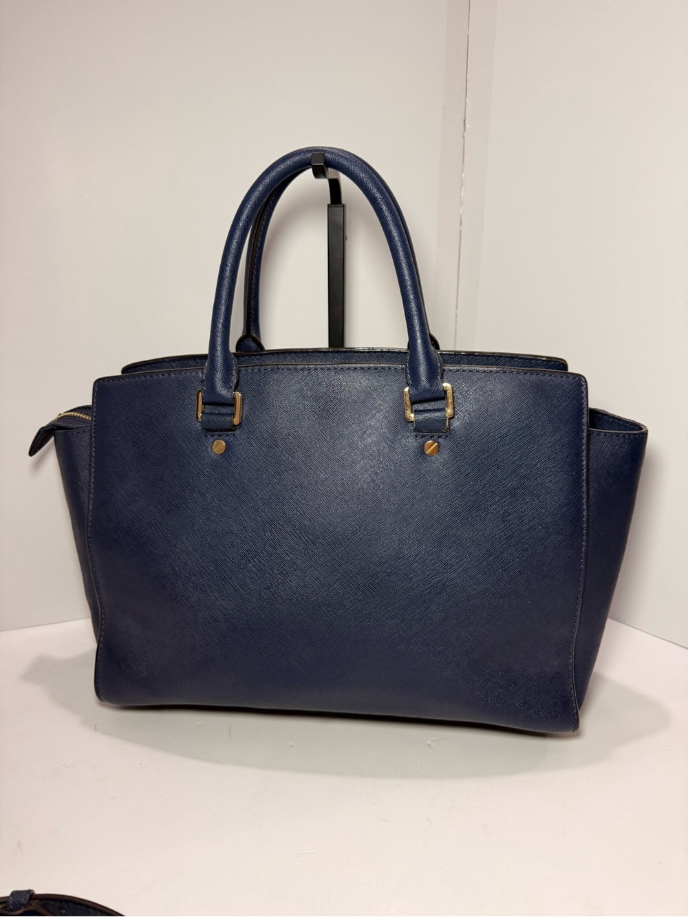 MICHAEL Michael Kors Navy Saffiano Leather Satchel Tote - Picture 10 of 12